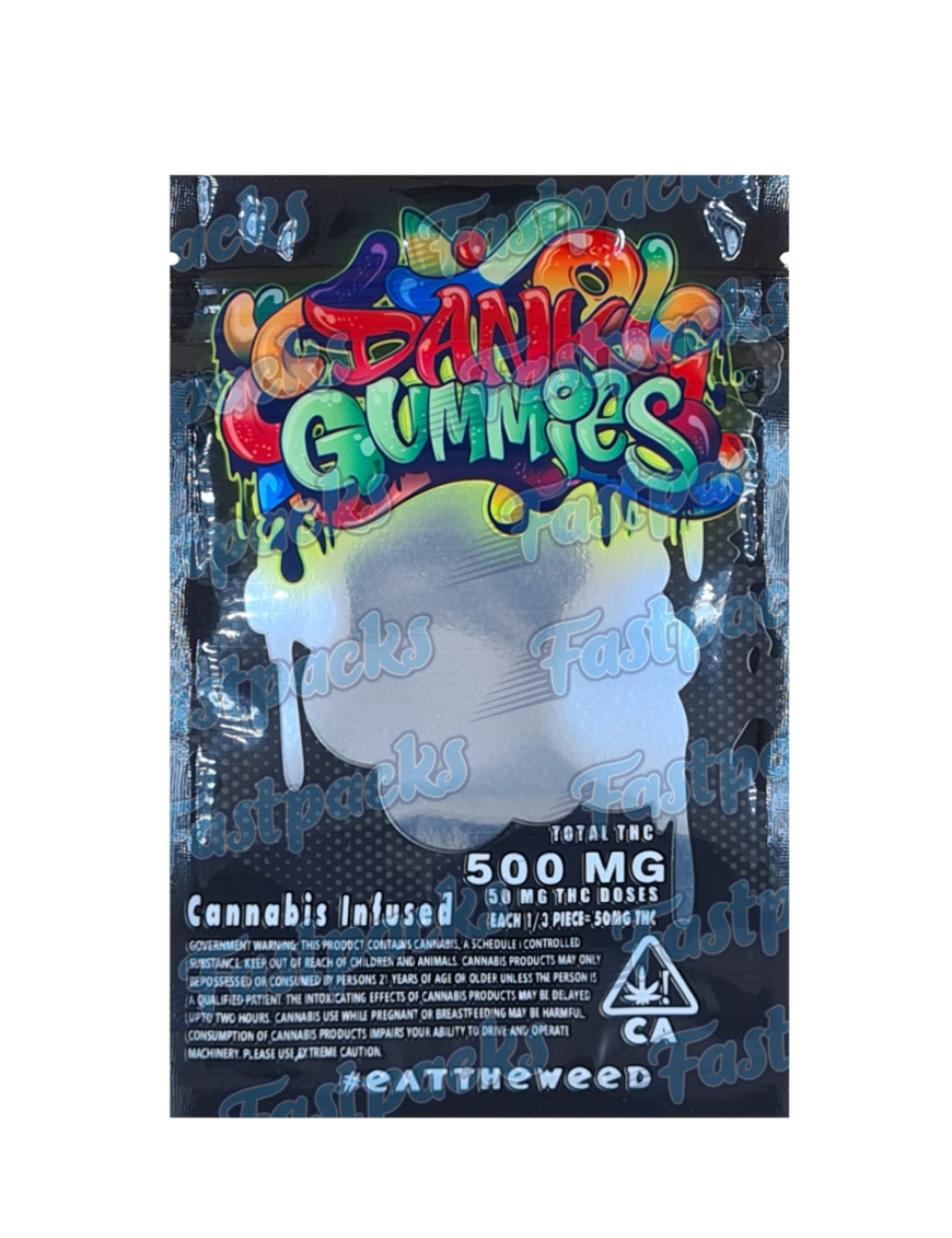 Dank Gummies ~ Black ~ 500MG Mylar Bag