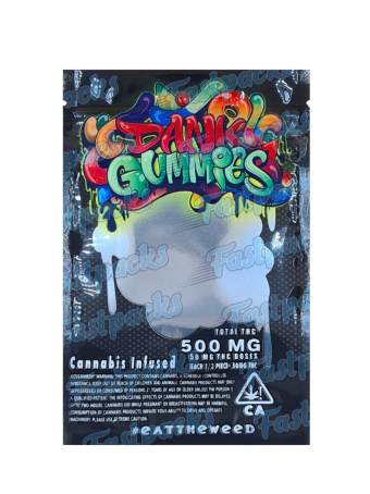 Dank Gummies ~ Black ~ 500MG Mylar Bag