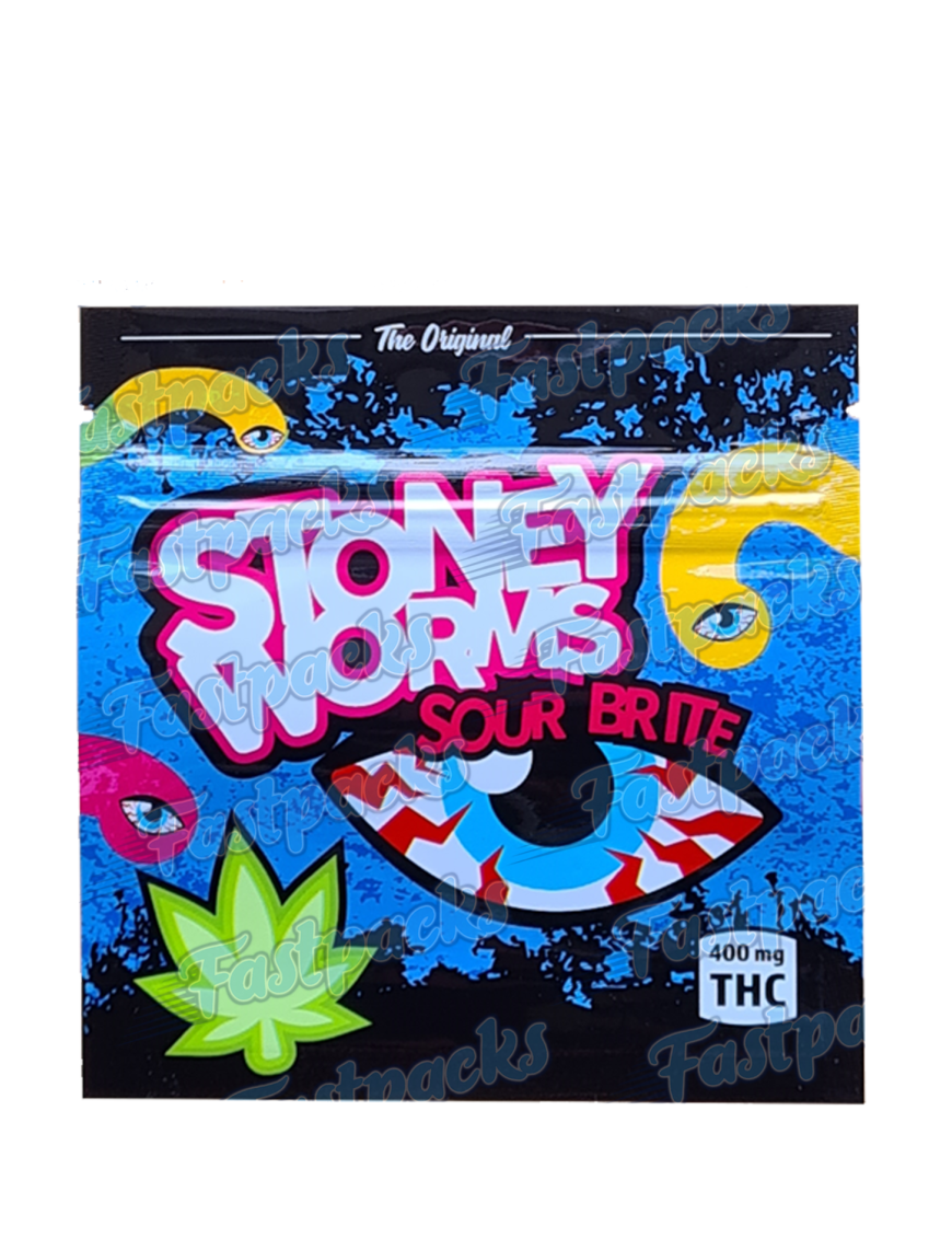 The Original Stoney Worms ~ Sour Brite ~ 400MG Mylar Bag