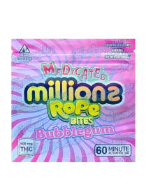 Medicated Millions Rope Bites ~ Bubblegum ~ 600MG Mylar Bag