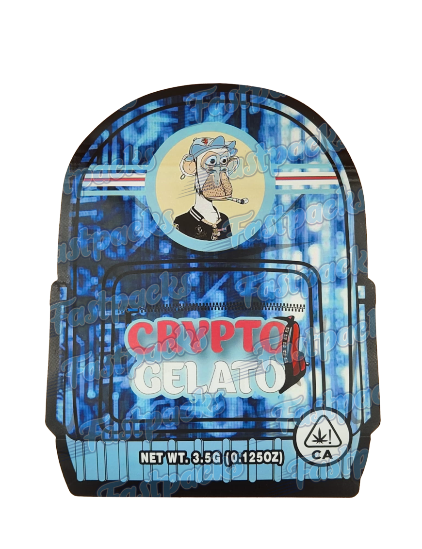 Backpack Boyz ~ Crypto Gelato ~ 3.5G Die-Cut Mylar Bag