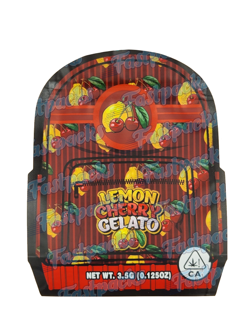 Backpack Boyz ~ Lemon Cherry Gelato Red ~ 3.5G Die-Cut Mylar Bag