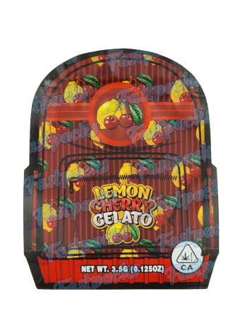 Backpack Boyz ~ Lemon Cherry Gelato Red ~ 3.5G Die-Cut Mylar Bag