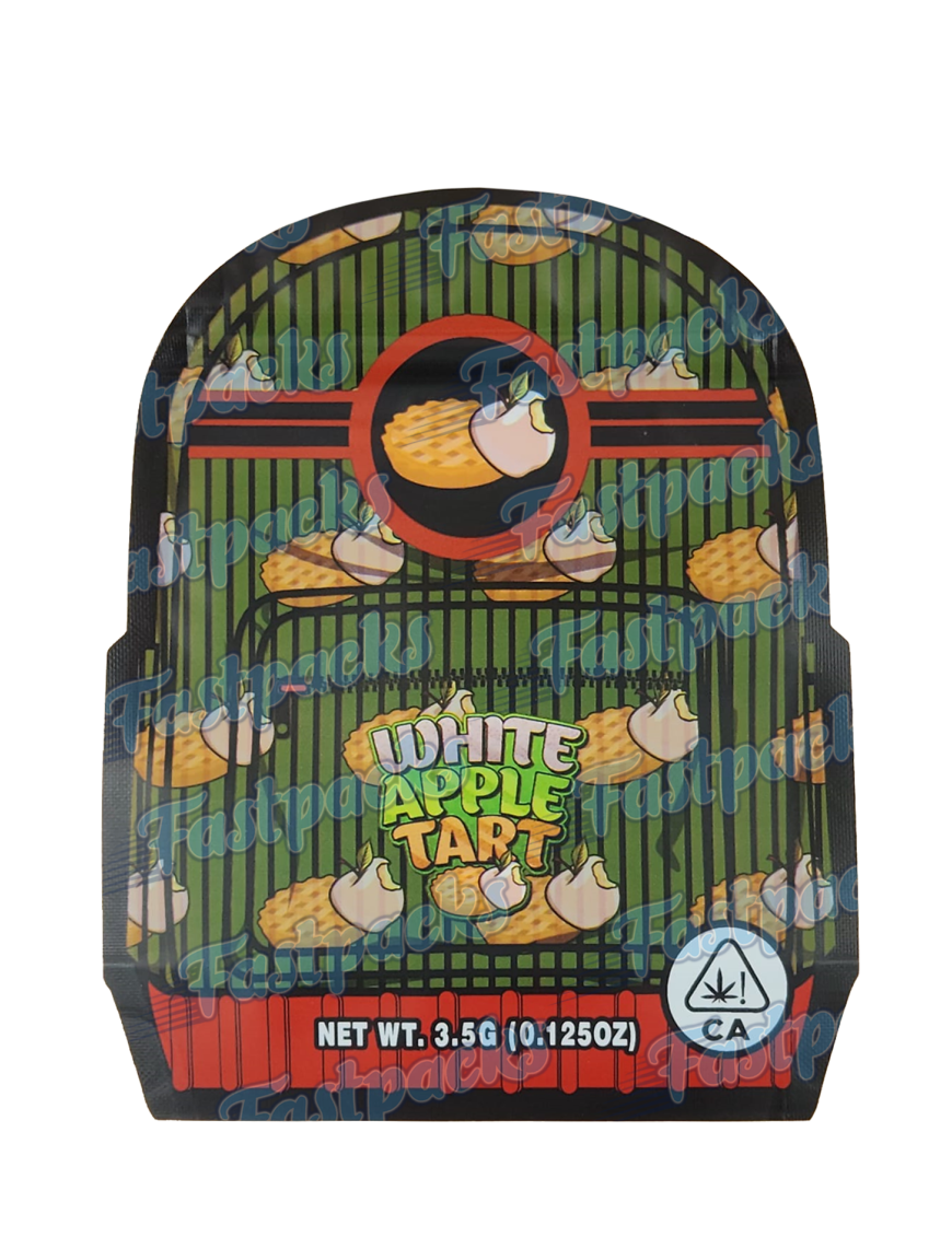 Backpack Boyz ~ White Apple Tart ~ 3.5G Die-Cut Mylar Bag