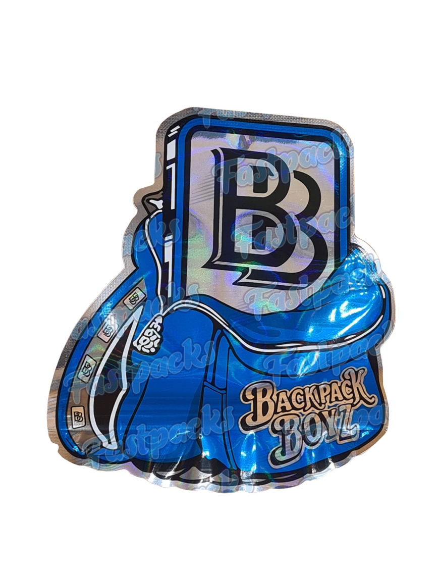 Backpack Boyz ~ New Blue ~ 3.5G Die-Cut Mylar Bag