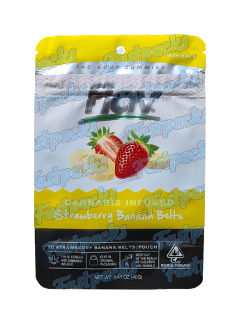 Flav ~ Infused Banana Strawberry Belts ~ 500MG Mylar Bag