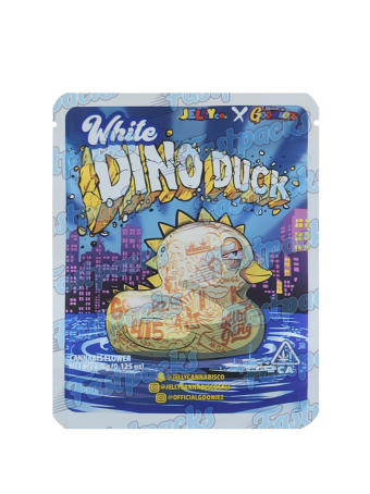 Jelly Co. X Official Gooniez ~ White Dino Duck ~ 3.5G Mylar Bag (2024)