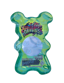 Dank Gummies ~ Green ~ 500MG Die-Cut Mylar Bag (2022)