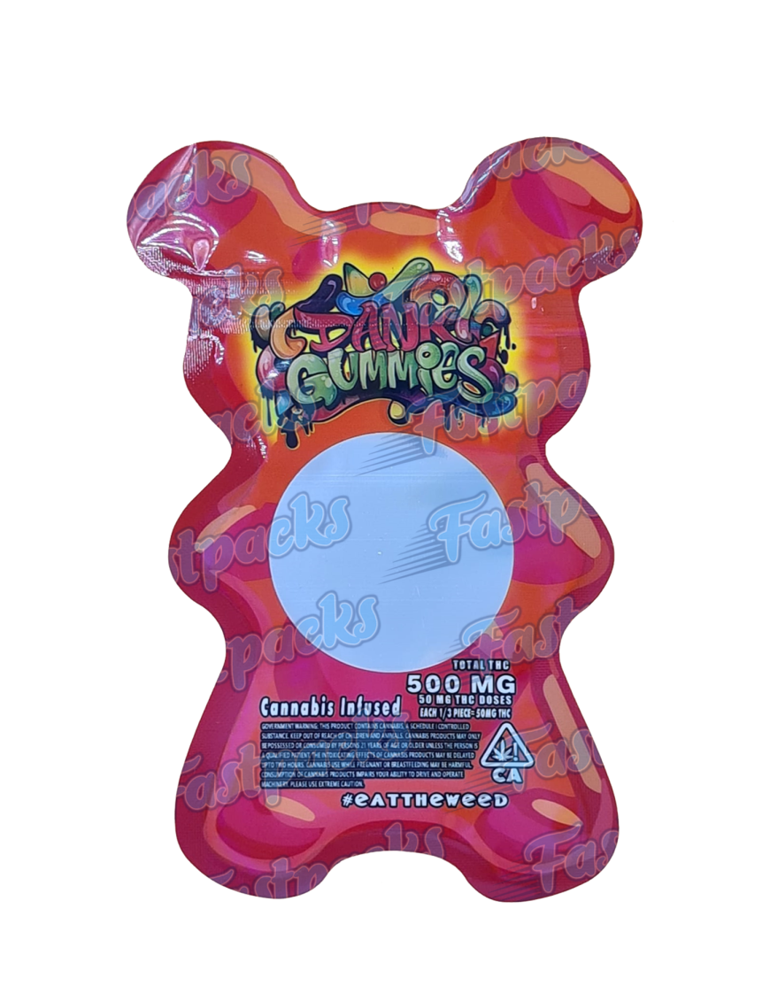 Dank Gummies ~ Red ~ 500MG Die-Cut Mylar Bag (2022)