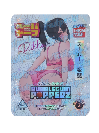 Super Dope ~ Super Hentai Rikka Bubblegum Popperz  ~ Edition 2 ~ 3.5G Mylar Bag (White V.2 2023)