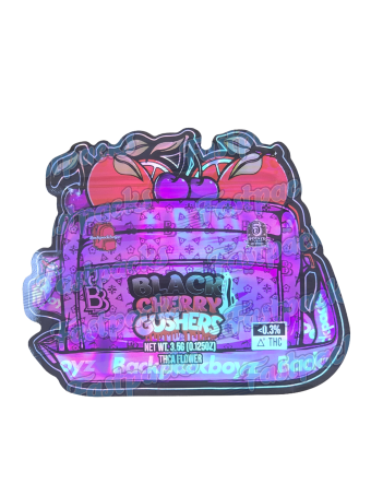 Backpack Boyz ~ Black Cherry Gushers ~ 3.5G Die-Cut Holographic Mylar Bag (2025)