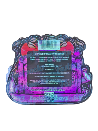 Backpack Boyz ~ Black Cherry Gushers ~ 3.5G Die-Cut Holographic Mylar Bag (2025)