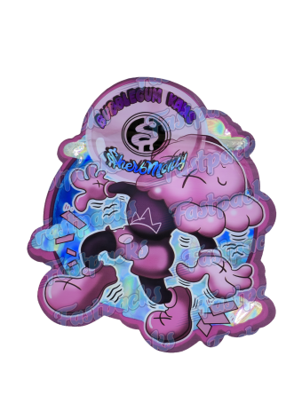 Sherbmoney ~ Bubblegum Kans ~ 3.5G Die-Cut Holographic Mylar Bag