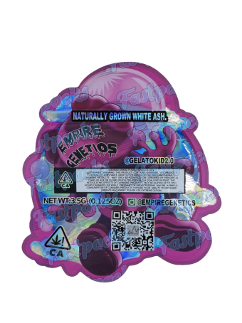 Sherbmoney ~ Bubblegum Kans ~ 3.5G Die-Cut Holographic Mylar Bag