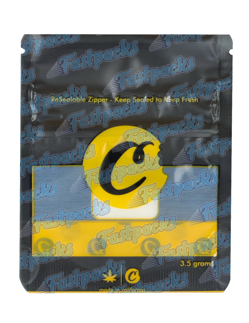 Cookies ~ Black / Yellow ~ 3.5G Small 8cm x10cm Mylar Bag
