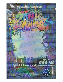 Dank Gummies ~ Black Graffiti ~ 500MG Mylar Bag