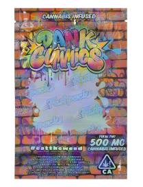 Dank Gummies ~ Orange Graffiti ~ 500MG Mylar Bag