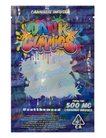 Dank Gummies ~ Deep Purple Graffiti ~ 500MG Mylar Bag