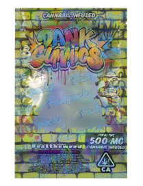 Dank Gummies ~ Yellow Graffiti ~ 500MG Mylar Bag