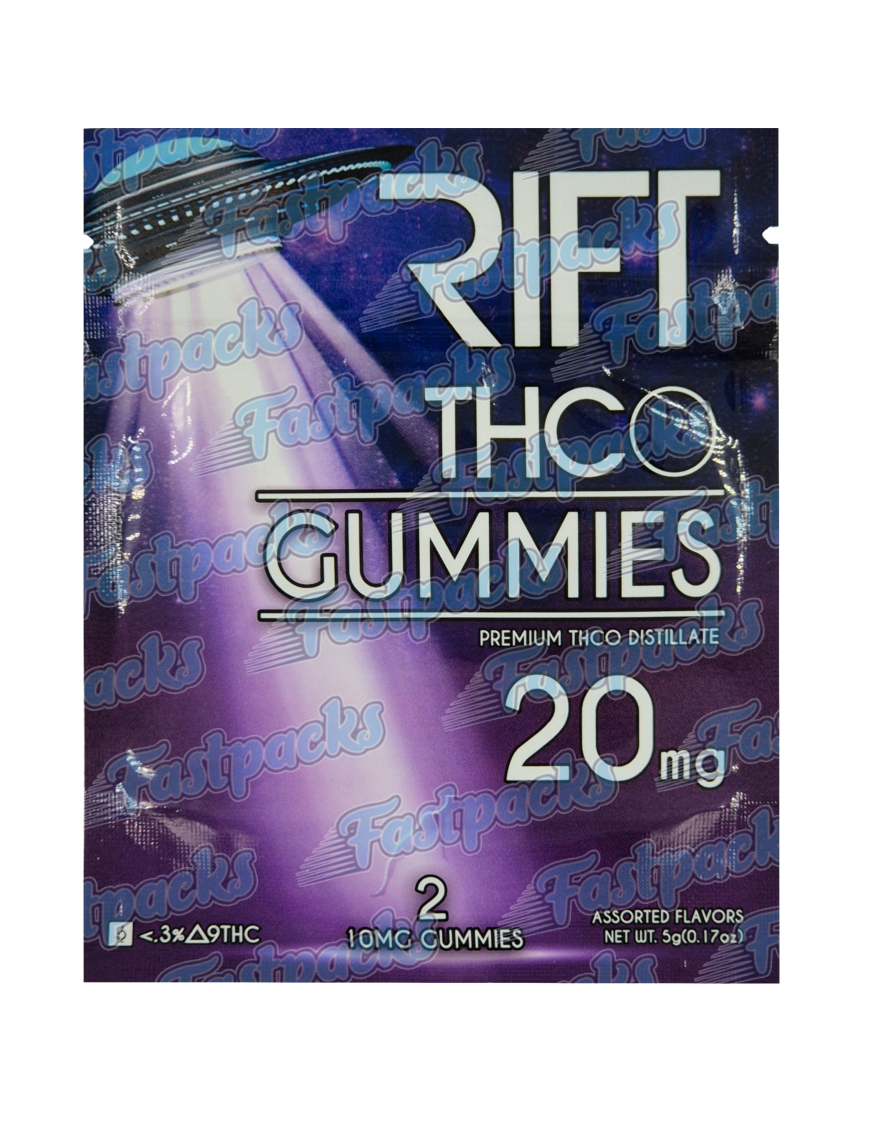 Rift ~ THCO Gummies ~ 20MG Mylar Bag