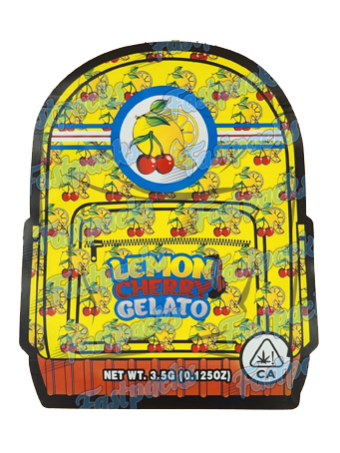 Backpack Boyz ~ Lemon Cherry Gelato Yellow ~ 3.5G Die-Cut Mylar Bag