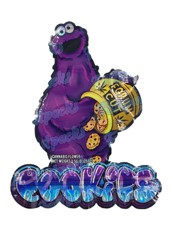 Purple Cookie Monster ~ 3.5G Die-Cut Holographic Mylar Bag (2023)