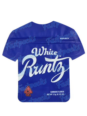 Runtz ~ White T-Shirt ~ 3.5G Die-Cut Mylar Bag (2023)